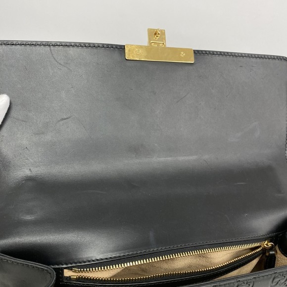 Gucci Shoulder Bag Guccissima Padlock 409486 Leather Black Women's - Picture 7 of 12